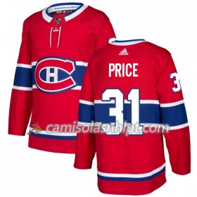 Camisola Montreal Canadiens Carey Price 31 Adidas 2017-2018 Vermelho Authentic - Homem